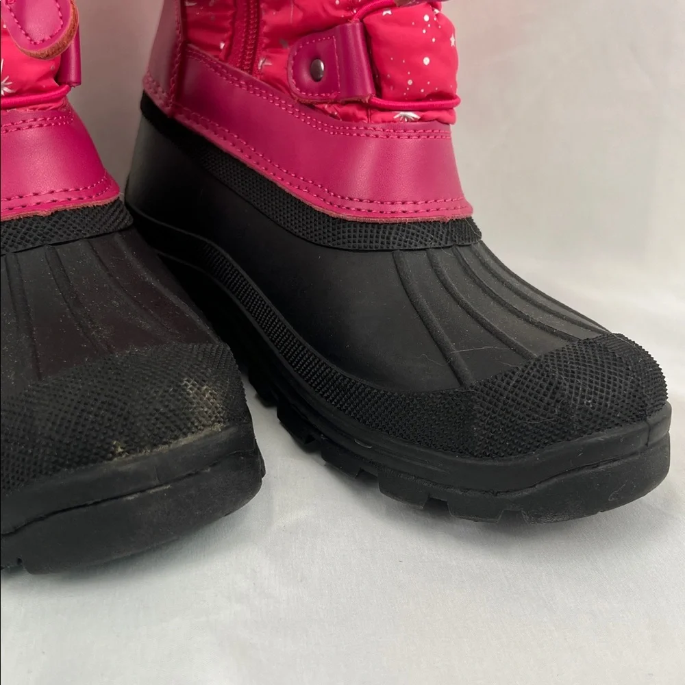 Girl’s Snow Boots - US Size 2 - Pink - Faux Fur white - Black waterproof soles - Picture 10 of 11